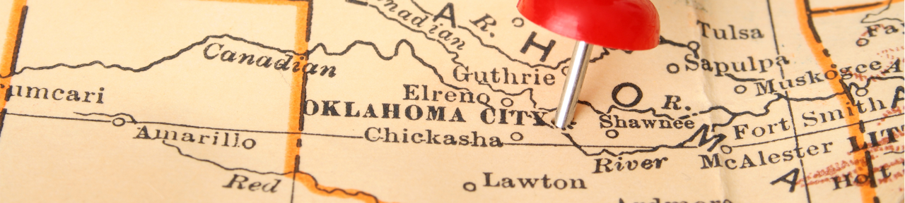 map red push pin into OKC